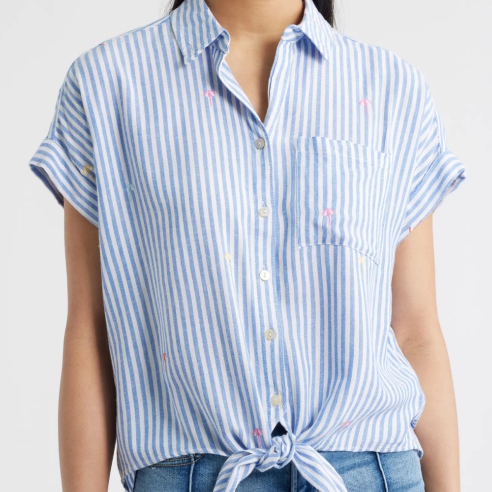 Beachlunchlounge Button Down with Beach Umbrella XS NWT